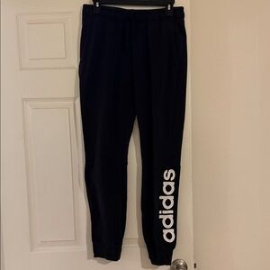 Adidas Kids Black Sweatpants with White Logo